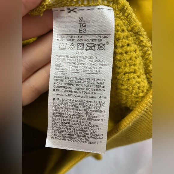 Old Navy Loose Cozy Sherpa Sweatshirt Womens size XL Yellow - Picture 10 of 14